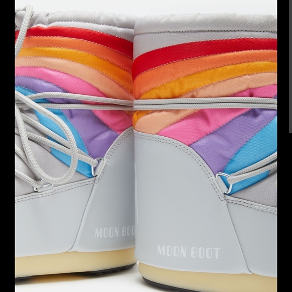 Moon Boot Low Icon Rainbow Snow Boots Moon Boots Low Rainbow Boot Gray - Picture 7 of 16